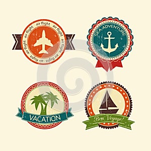 Vacations travel badges collection