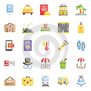 Vacations & Traveling Flat Icons Pack