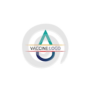 Vaccin logo medical vector antibiotic vaccination virus vaccine, design and illustration for health care