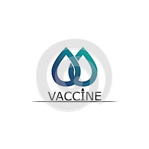 Vaccin logo medical vector antibiotic vaccination virus vaccine, design and illustration for health care