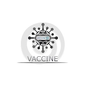 Vaccin logo medical vector antibiotic vaccination virus vaccine, design and illustration for health care