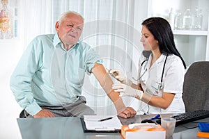 Vaccinating An Elderly Person