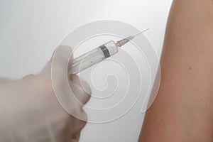 Vaccination of children and adults stock image