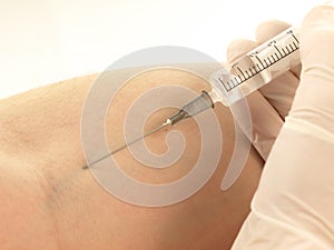 Vaccination, close up, isolated