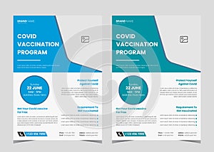 Vaccination flyer template. Vaccination clinic flyer. Vaccine leaflet template. Covid vaccination flyer