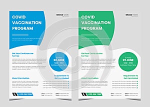 Vaccination flyer template. Vaccination clinic flyer. Vaccine leaflet template. Covid vaccination flyer