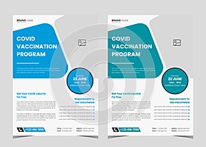 Vaccination flyer template. Vaccination clinic flyer. Vaccine leaflet template. Covid vaccination flyer