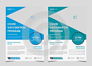 Vaccination flyer template. Vaccination clinic flyer. Vaccine leaflet template. Covid vaccination flyer