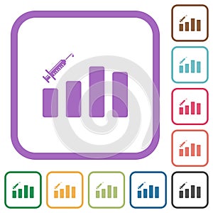 Vaccination graph simple icons