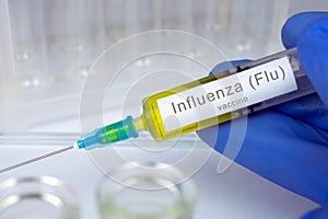 Vaccination healthcare concept, Seasonal Influenza Flu vaccine photo