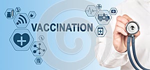 Vaccination Medical Healthcare concept of virtual screen