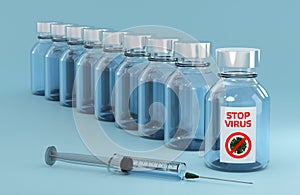 Vaccination Medical Healthcare concept of virtual screen. Modern medicine. Stop virus