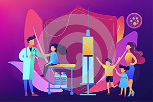 Vaccination of preteens and teens concept vector illustration.