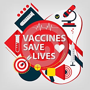 Vaccination promo. Vaccine saves lives.