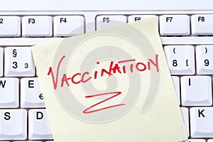 Vaccination Reminder on Keyboard