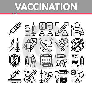 Vaccination Syringe Collection Icons Set Vector