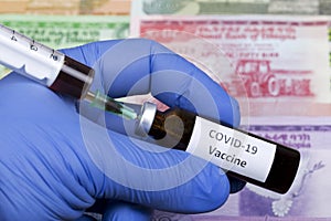 Vaccine against Covid-19 on the background of Ethiopian money