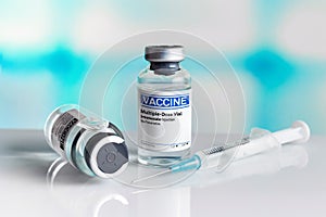 Generic injectable vaccines vials for the vaccination program against diseases and infections prevention photo