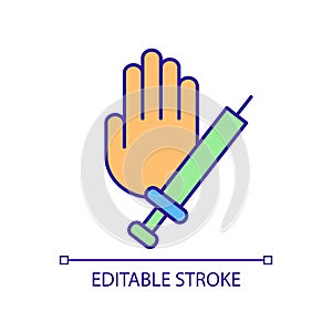 Vaccine exemptions RGB color icon photo
