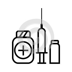 Vaccine icon vector illustration photo