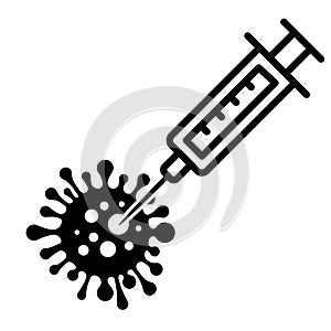 Vaccine icon vector. virus protection illustration sign or symbol. antibiotic logo. bacteria mark.