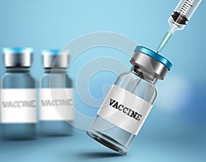 Vaccine injection bottle vector design. Vaccine shot injection for covid-19 coronavirus