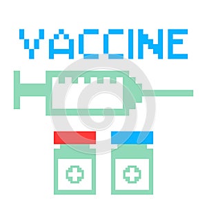 Vaccine with injection syringe for coronavirus.