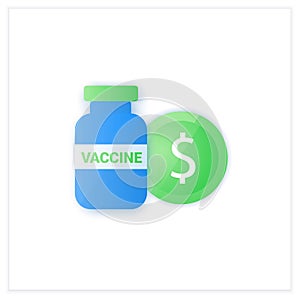 Vaccine price flat icon