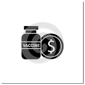 Vaccine price glyph icon