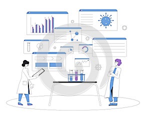 Vaccine reseach concept. Coronavirus treatment complete development. Laboratory finding prevention medicine. Scientists conclude