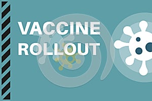 Vaccine Rollout - Vector Illustration with virus logos on a blue background