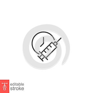 Vaccine time schedule, clock line icon