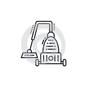 vaccum cleaner vector icon isolated on white background. Outline, thin line vaccum cleaner icon for website design and mobile, app photo