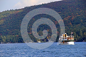 Vactationers enjoying sightseeing cruise on the Horicon,Fall,Lake George,New York,2013