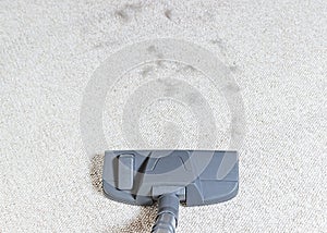 Vacuum cleaner. Carpet hoover. Cleaning.