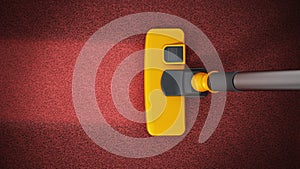 Vacuum cleaner cleaning dirty carpet. 3D illustration