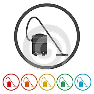 Vacuum cleaner icon. Housework device sign