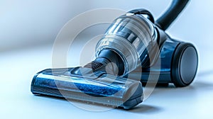 Vacuum Cleaner with Transparent Canister on a Light Background