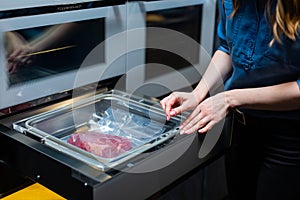 vacuum cleaner and vacuum packaging of meat products
