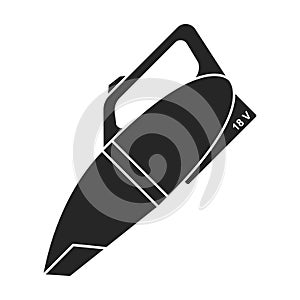 Vacuum cleaner vector black icon. Vector illustration robot carpet on white background. Isolated black illustration icon