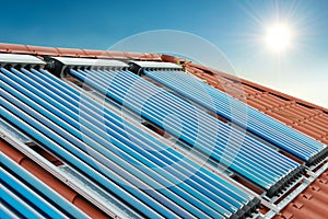 Vacuum collectors- solar water heating system