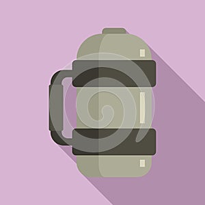 Vacuum insulated water bottle icon, flat style