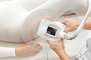 Vacuum massage, endermology. Modeling and firming treatment eliminating cellulite