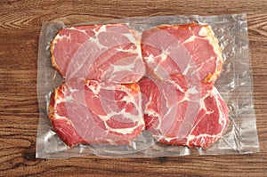 Vacuum packed meat