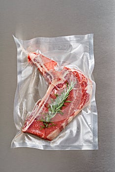 Vacuum sealed lamb chop