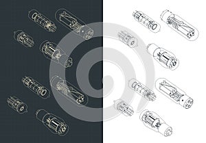 Vacuum Tube Set Isometric Drawings