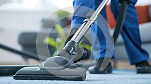 Vacuuming carpeting cleaning vacuuming home interior. Home cleaning appliance.