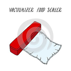 Vacuumizer Food Sealer with Vacuum Bag. What is Sous-Vide. Slow Cooking Technology. Perfect Food. Chief Cuisine