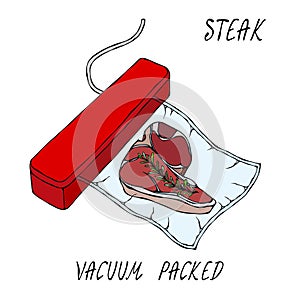 Vacuumizer Food Sealer. What is Sous-Vide. Slow Cooking Technology. Vacuum Packed Meat Steak. Chief Cuisine Collection