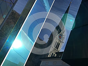 Vaduz Cathedral and Glass monument